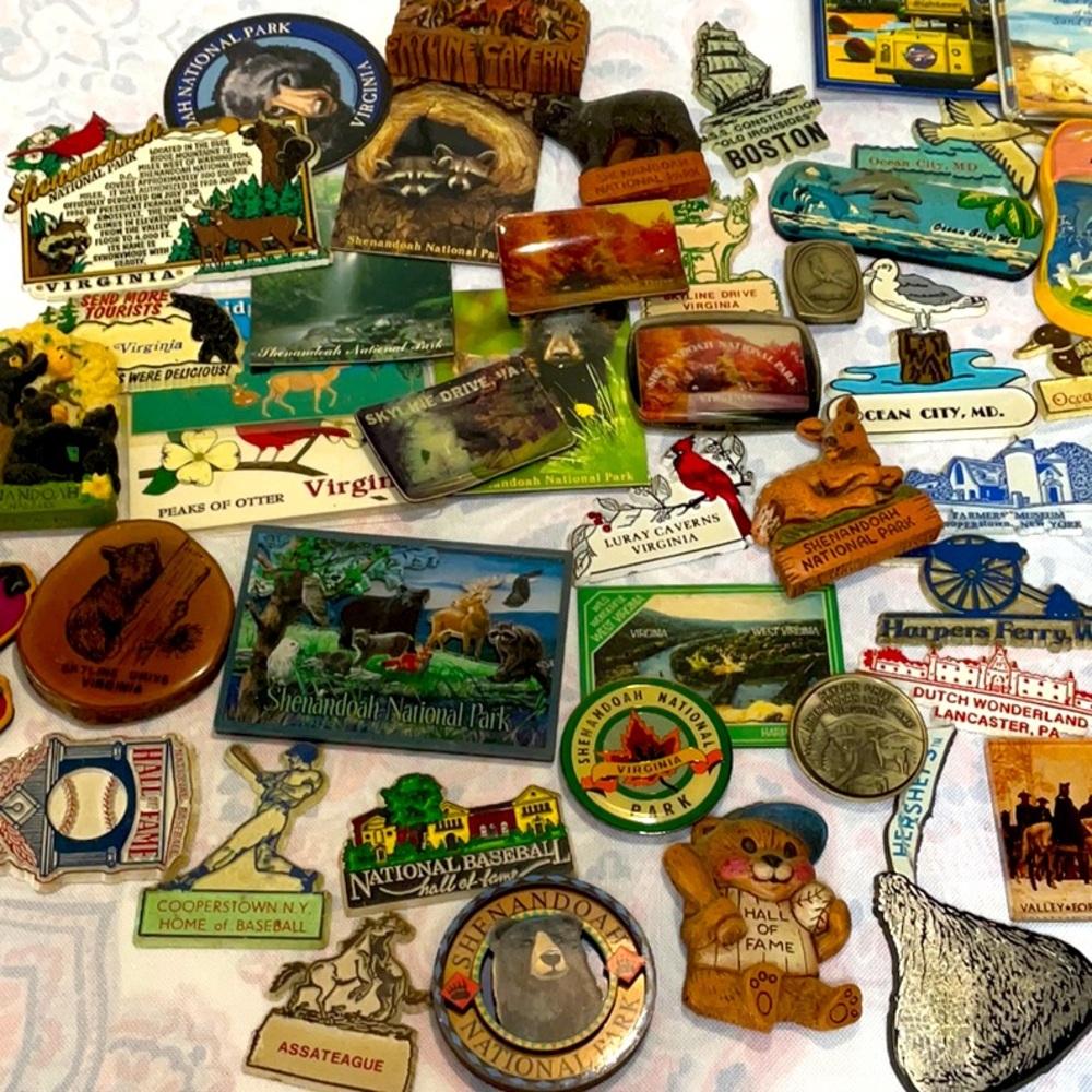 46 Refrigerator magnets 1980/90’s eastern USA